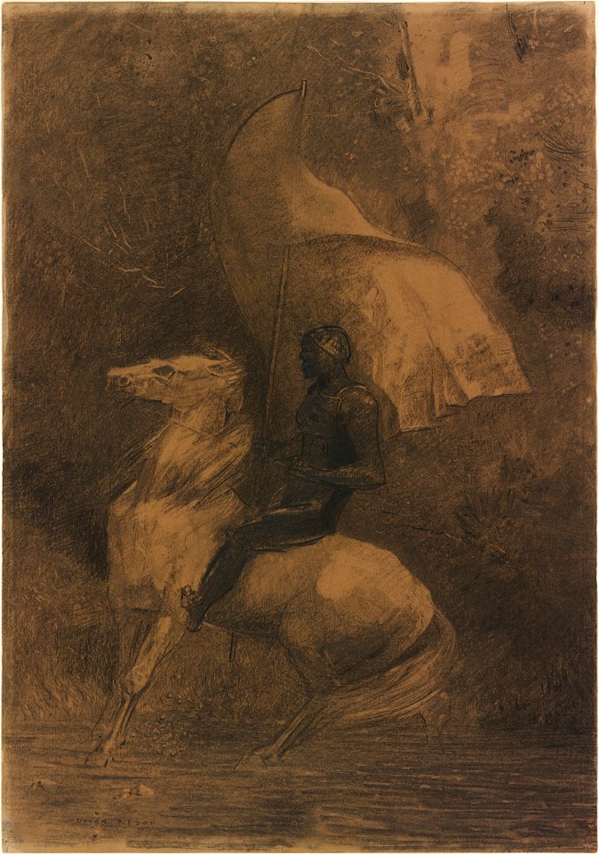 Redon - Cavalier, ca. 1885