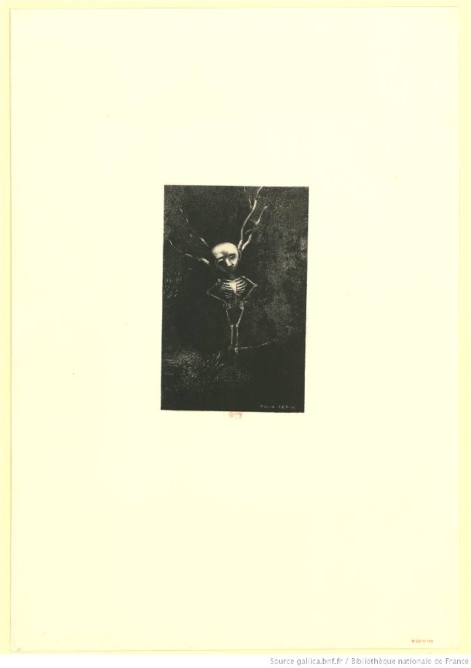 Redon - Dans le dédale des branches la blême figure apparaissait..., btv1b69510380