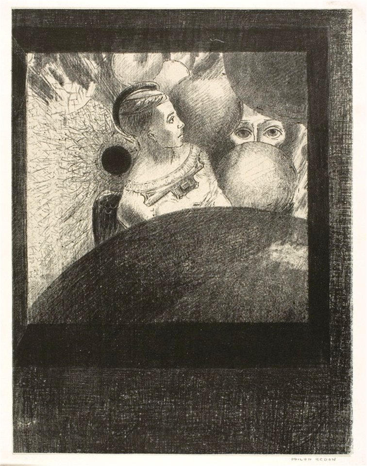Redon - In the Spheres (The breath which leads living creatures is also in the SPHERES), plate 5 of 6 from To Edgar Poe, 1920.1575