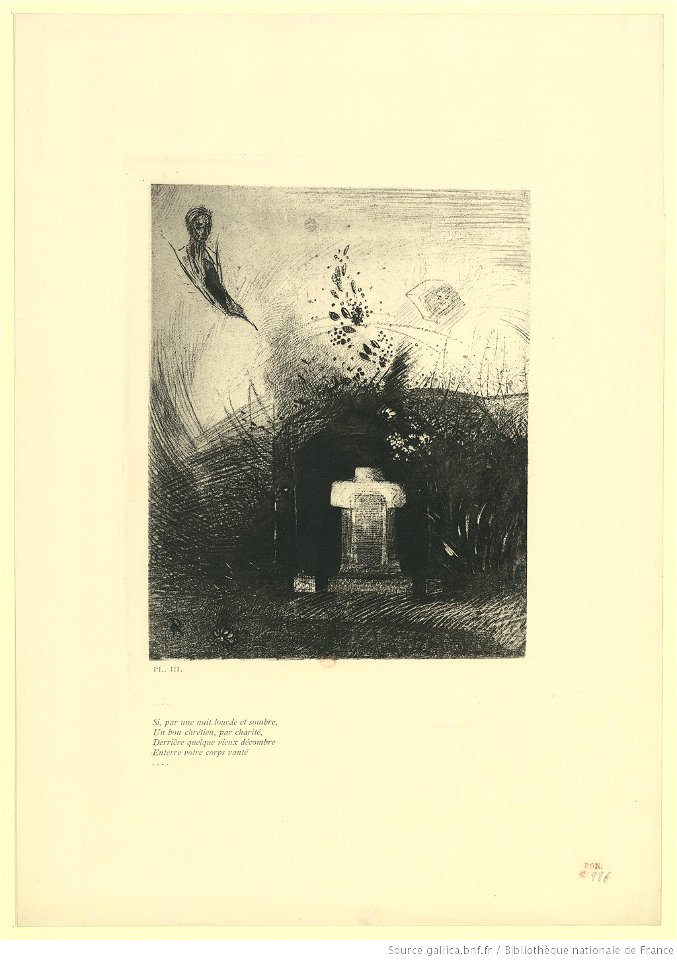 Redon - Si par une nuit lourde et sombre, Un bon chrétien, par charité, Derrière quelque vieux décombre Enterre votre corps vanté, btv1b69511850