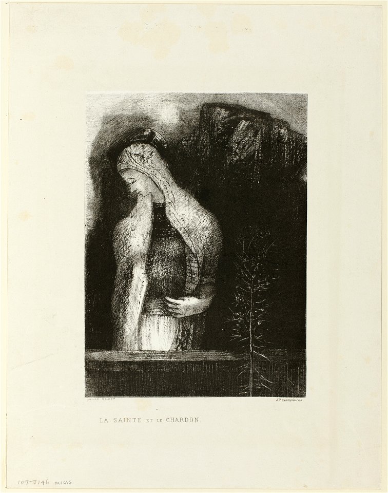 Redon - Female Saint and Thistle, 1920.1676