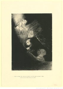 Redon - ... d'abord une flaque d'eau, ensuite une prostituée, le coin d'un temple, une figure de soldat, un char avec deux chevaux blancs qui se cabrent, btv1b6951046j