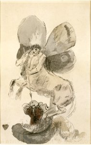 Redon - Centaure ailé terrassant un monstre, Entre 1900 et 1910