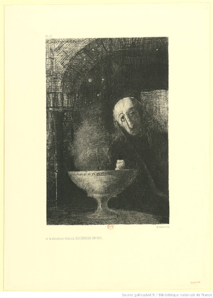 Redon - Et le chercheur était à la RECHERCHE INFINIE, btv1b6951028m