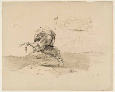 Redon - Horse and Rider with Lance, 1860s