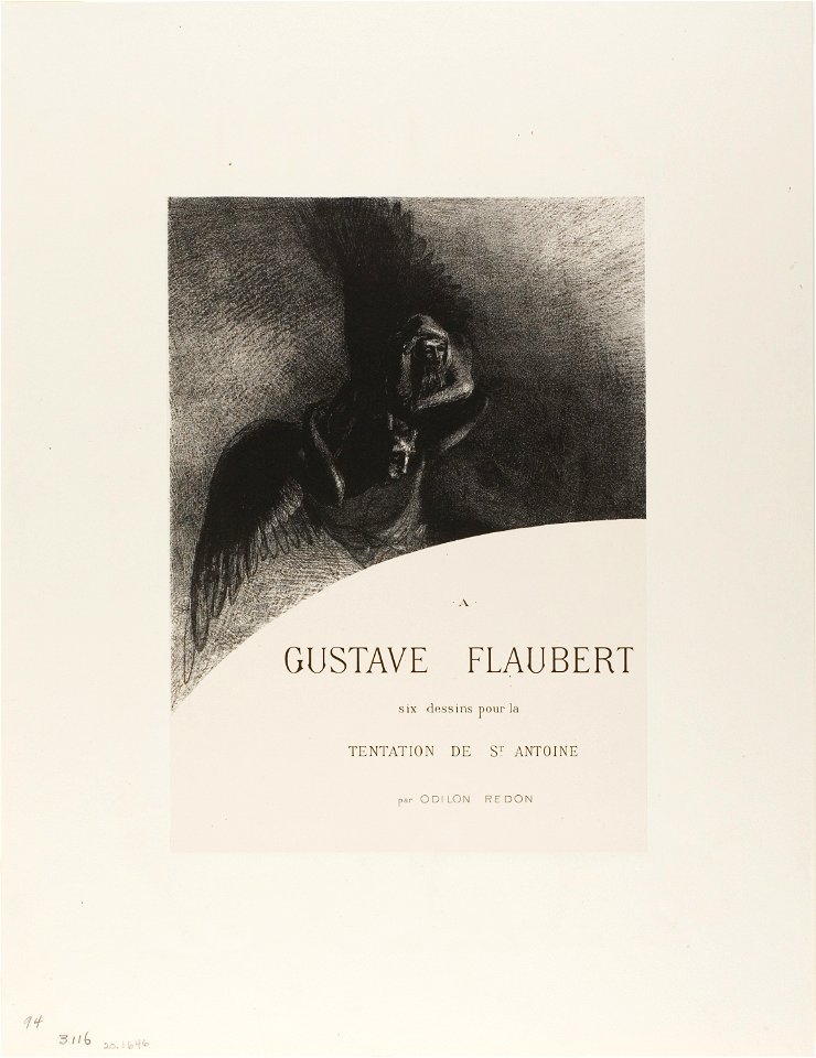 Redon - Frontispiece to A Gustave Flaubert (To Gustave Flaubert), 1920.1647