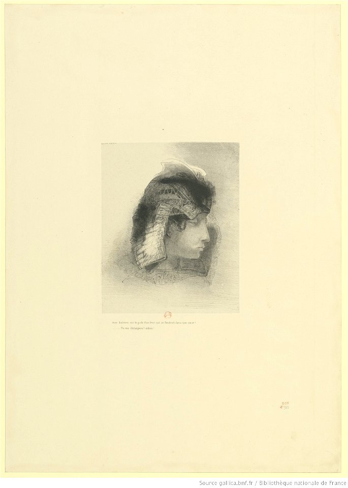 Redon - Mes baisers ont le goût d'un fruit qui se fondrait dans ton coeur ! Tu me dédaignes ! adieu !, btv1b69511108