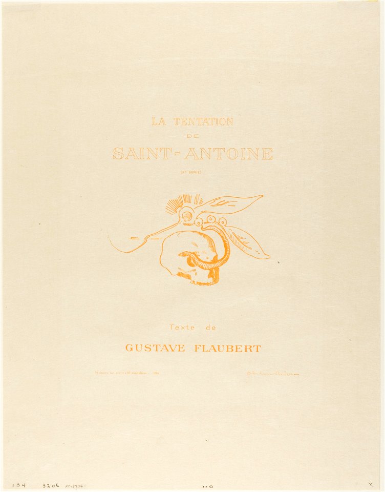 Redon - FrontispieceTitle Plate for the Tentation de St. Antoine, 1920.1736