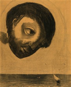 Redon - Guardian Spirit of the Waters, 1878. Free illustration for personal and commercial use.