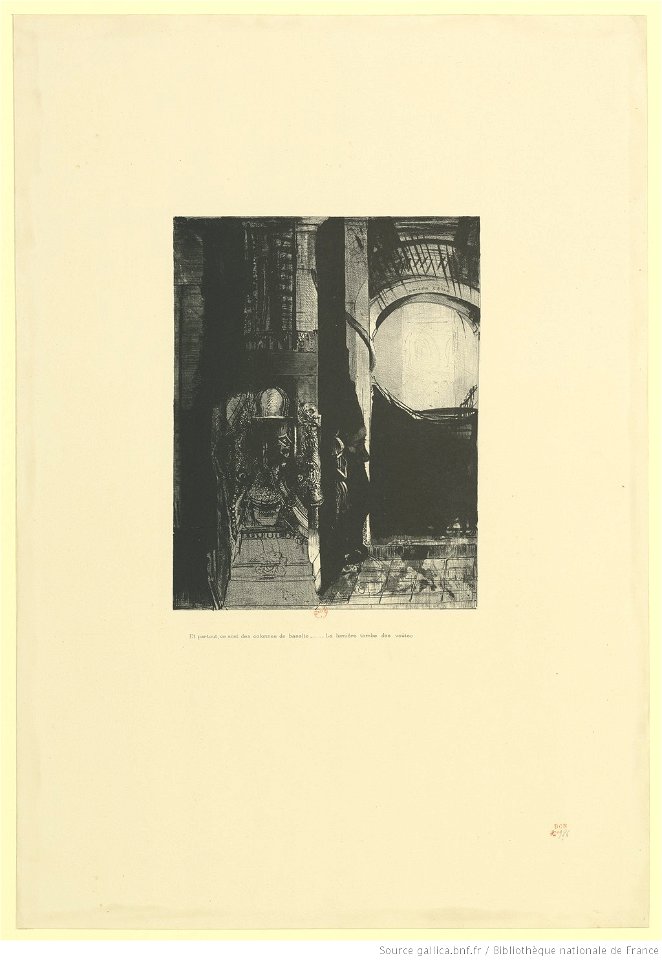 Redon - Et partout ce sont des colonnes de basalte,... La lumière tombe des voutes, btv1b6951109m