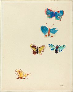 Redon - Five Butterflies, c. 1912