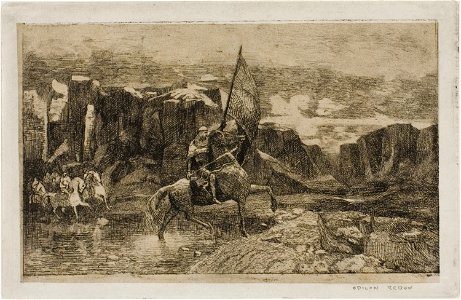 Redon - Standard-Bearer Crossing a Stream, 1920.1553