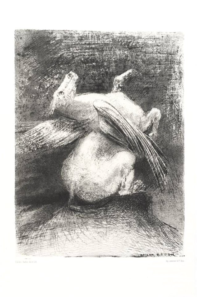 Redon - L'Aile impuissante n'eleva point la bete en ces noirs espaces, 0600821