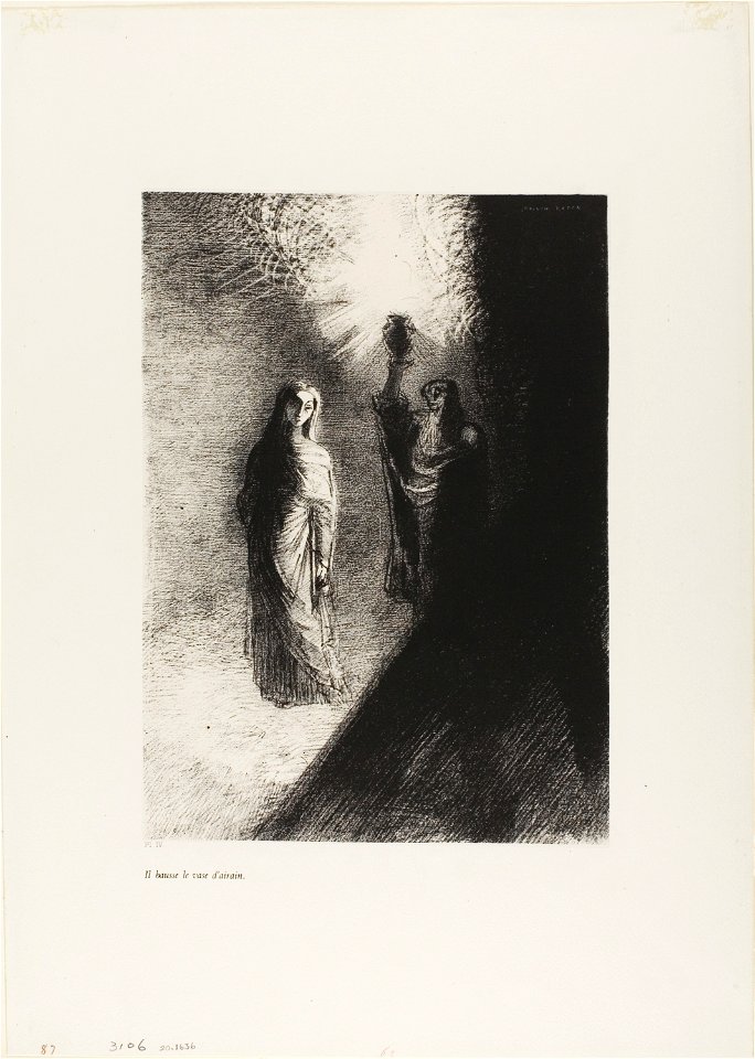 Redon - He Raises the Bronze Urn, plate 4 of 10, 1920.1636
