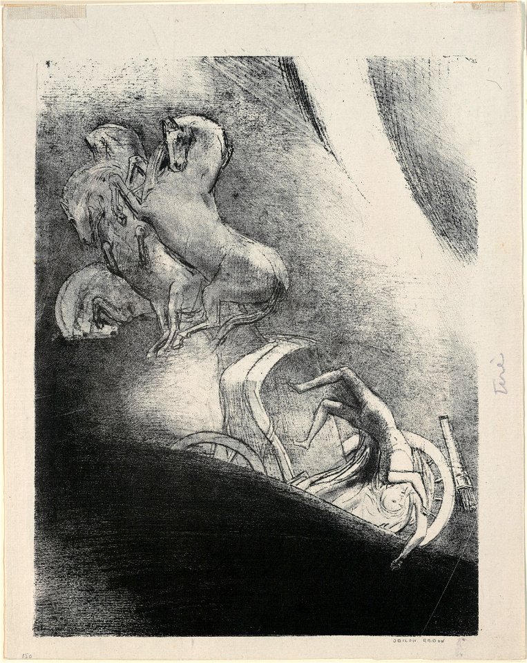 Redon - He Falls Head Foremost Into the Abyss, plate 17 of 24, 1920.1777