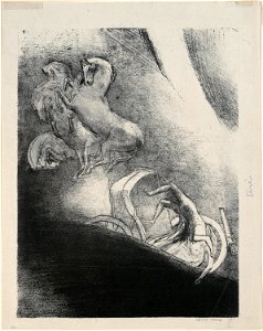Redon - He Falls Head Foremost Into the Abyss, plate 17 of 24, 1920.1777