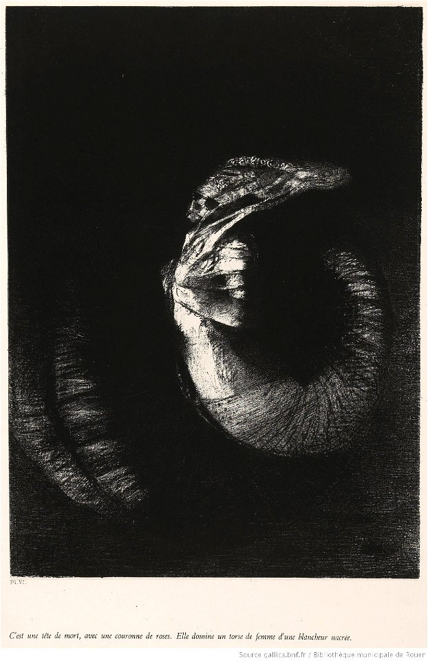 Redon - Tentation de Saint-Antoine. Texte de Gustave Flaubert. Pl. VI, btv1b10050219d