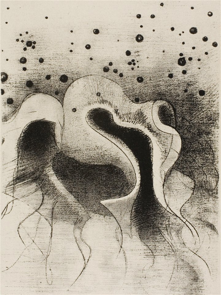 Redon - The Beasts of the Sea, Round Like Leather Bottles, plate 22 of 24, 1920.1791