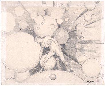 Redon - Femme au milieu d'une sphère, Vers 1875