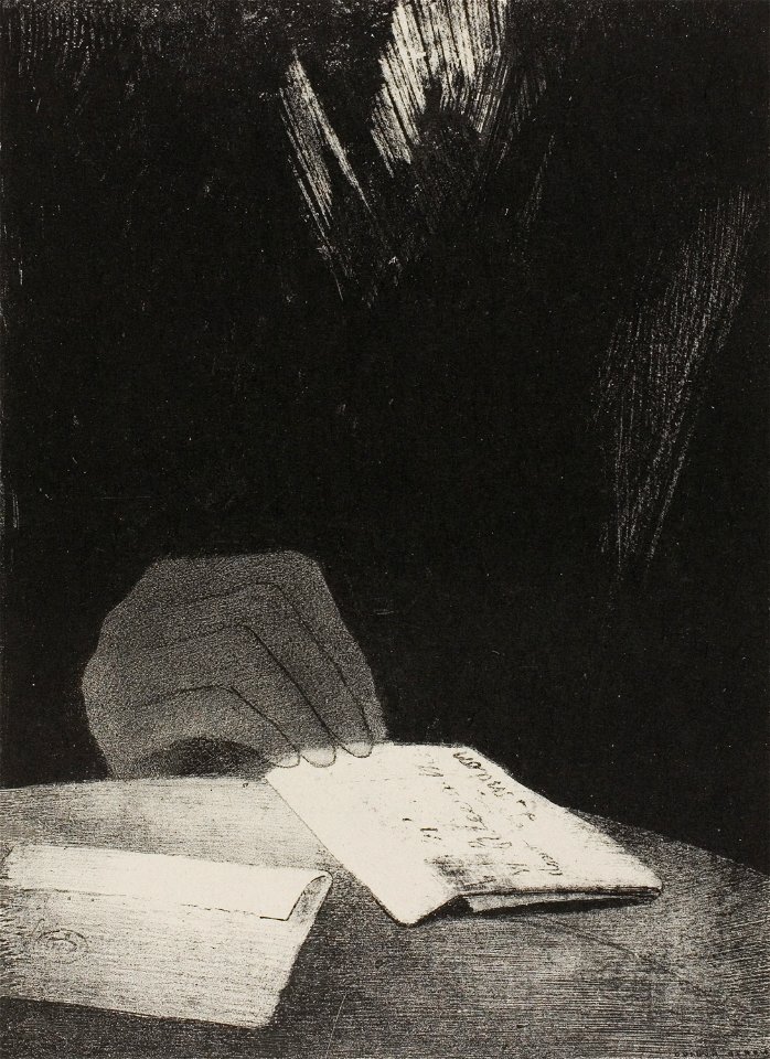 Redon - It Was a Hand, Seemingly as Much of Flesh and Blood as My Own, plate 4 of 6, 1920.1809