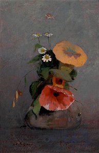 Redon - Vase with Poppy, Camomile and Bindweed, circa 1867