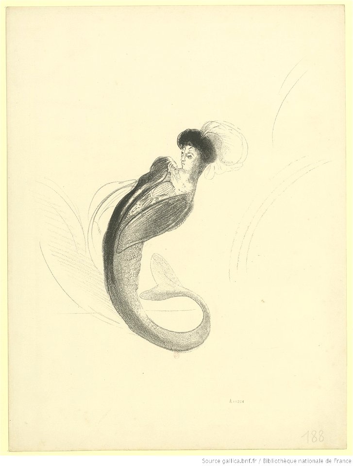 Redon - Femme coiffée d'une toque et rejetant le buste en arrière, btv1b6951173s