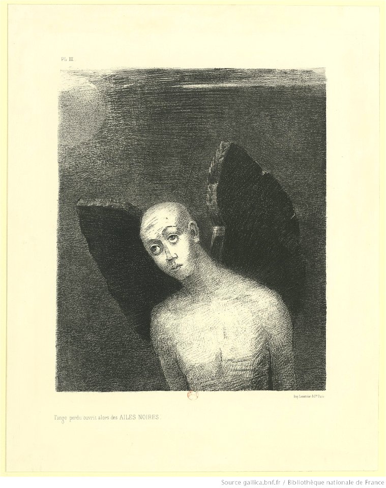 Redon - L'ange perdu ouvrit alors des AILES NOIRES, btv1b69510224