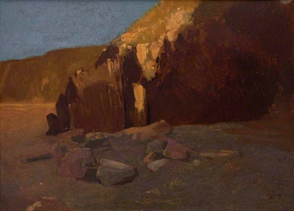 Redon - Cliff Scene, 1894-1896
