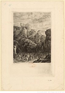 Redon - Le gué (avec petits cavaliers) (1er état), btv1b6950947r
