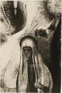 Redon - The Old Woman What are you afraid of A wide black hole! It is empty, perhaps, plate 19 of 24, 1920.1783