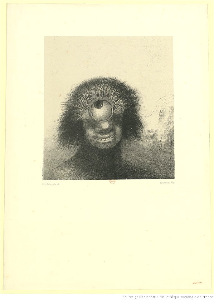Redon - Le polype difforme flottait sur les rivages, sorte de cyclope souriant et hideux, btv1b6951000j