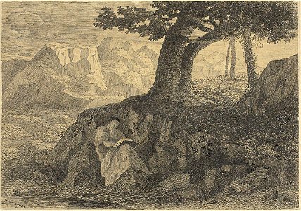 Redon - Hermit in Landscape, c. 1866