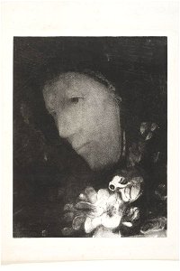 Redon - Tête de femme avec fleurs au corsage, 0600838