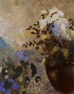Redon - Flowers in a Black Vase, c. 1909–1910