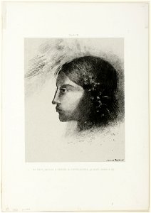 Redon - Upon Awakening I Saw the Goddess of the Intelligible With Her Severe and Hard Profile, plate 6 of 6, 1920.1593