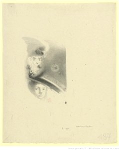 Redon - Tête d'enfant, de face, avec au-dessus un arc-en-ciel, btv1b6951172c