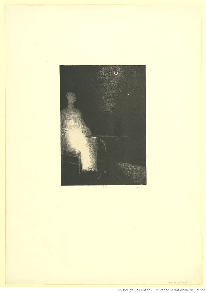 Redon - Je vis dessus le contour vaporeux d'une forme humaine, btv1b6951137x