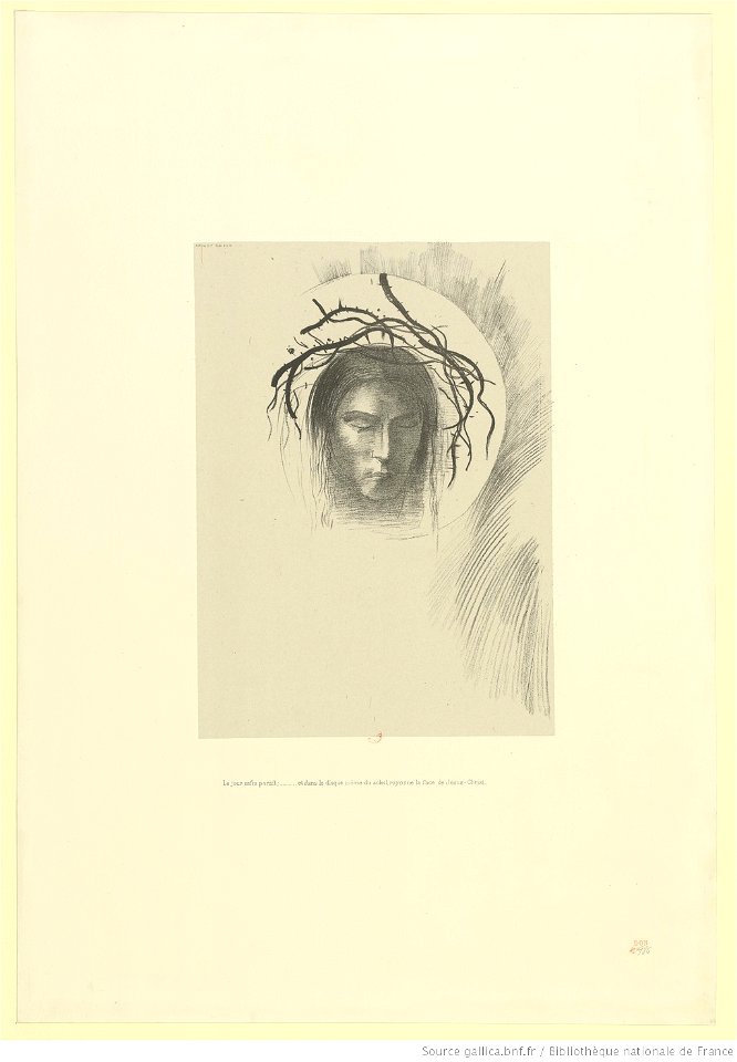 Redon - Le jour enfin paraît, et dans le disque même du soleil, rayonne la face de Jésus-Christ, btv1b6951131f