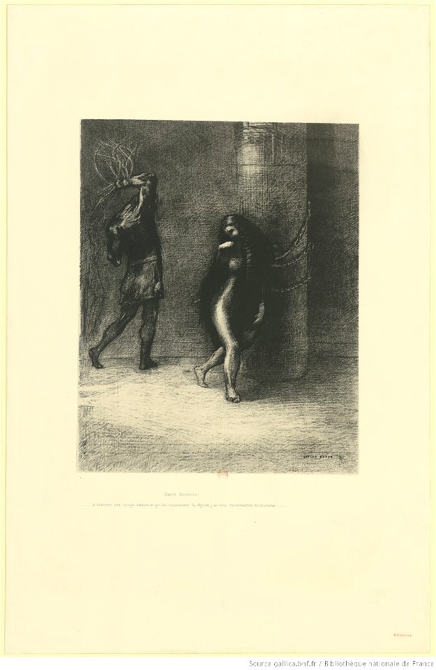 Redon - Saint-Antoine... à travers ses longs cheveux qui lui couvraient la figure, j'ai cru reconnaître Ammonaria, btv1b6951058r