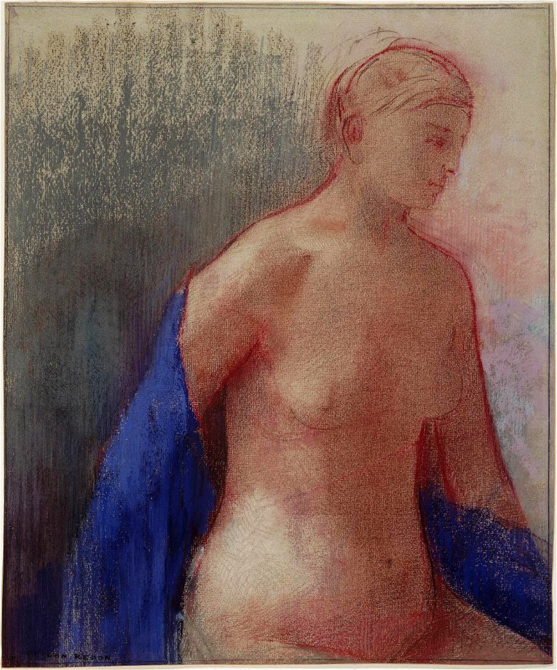 Redon - Nude with Blue Scarf, c. 1900-1905