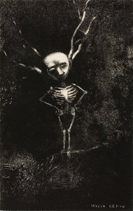 Redon - In the Maze of Branches, the Pale Figure Appeared, plate 2 of 7, 1920.1618. Free illustration for personal and commercial use.