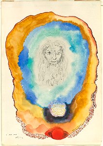 Redon - Head of Man in Shell, c. 1910. Free illustration for personal and commercial use.