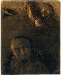 Redon - Faust and Mephistopheles, 1880. Free illustration for personal and commercial use.