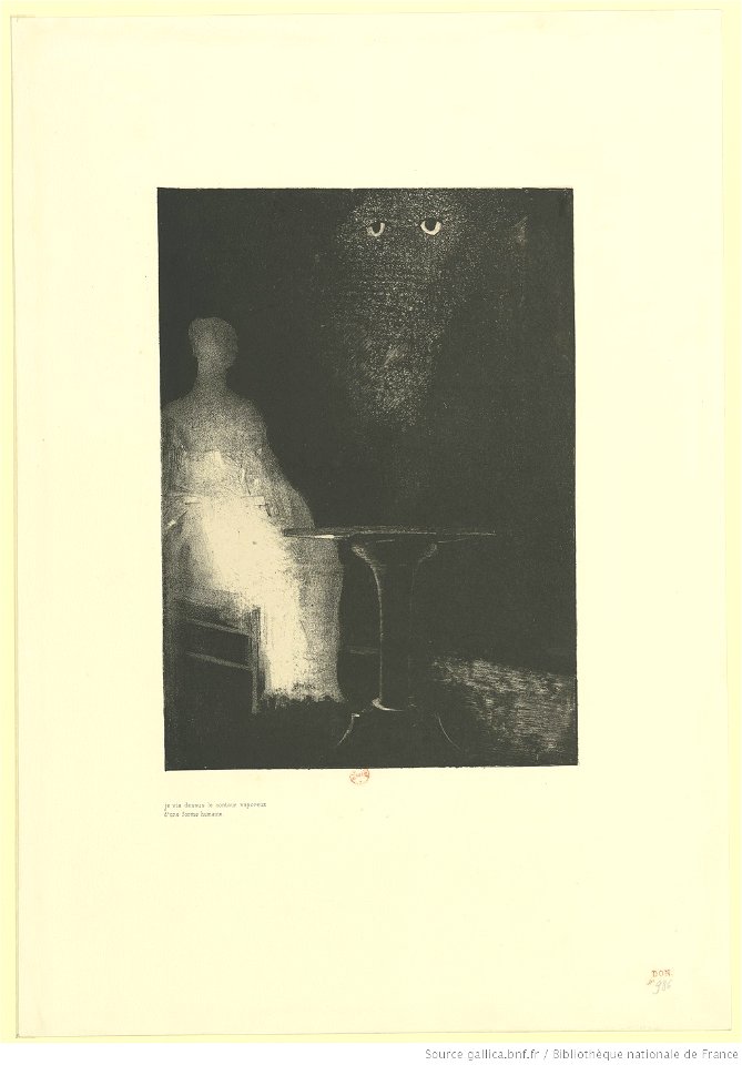 Redon - Je vis dessus le contour vaporeux d'une forme humaine, btv1b6951138b