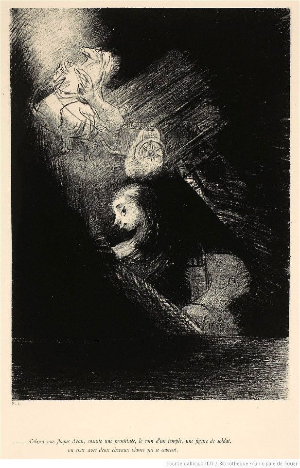 Redon - Tentation de Saint-Antoine. Texte de Gustave Flaubert. Pl. I, btv1b100519162