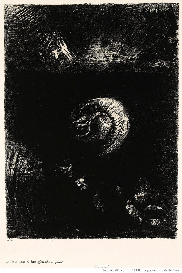 Redon - Tentation de Saint-Antoine. Texte de Gustave Flaubert. Pl. VIII, btv1b10051918z