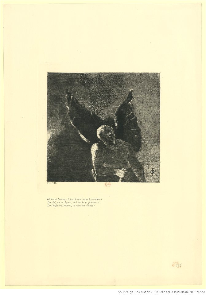 Redon - Gloire et louange à toi, Satan, dans les hauteurs, btv1b6951189n