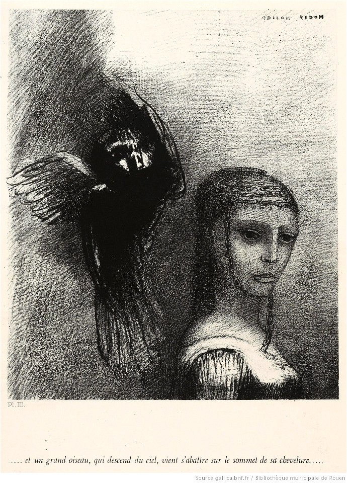Redon - Tentation de Saint-Antoine. Texte de Gustave Flaubert. Pl. III, btv1b10052671h
