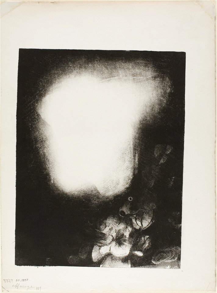 Redon - Head of Woman With Corsage of Flowers, 1920.1857