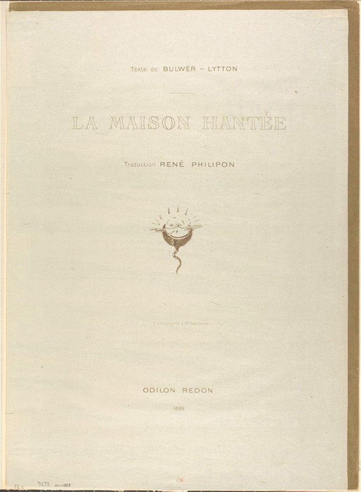 Redon - Title plate for La Maison Hantée, 1920.1803